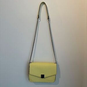 Light Yellow Zara Purse with Silver Chain